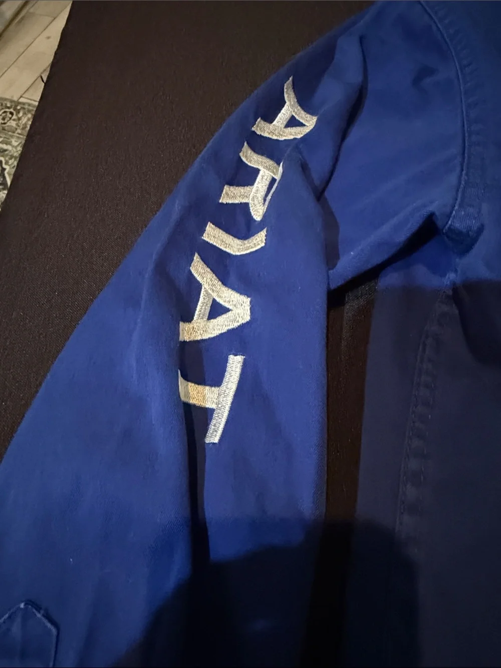 Ariat Men's Button-Down Shirt — Blue with White Logo